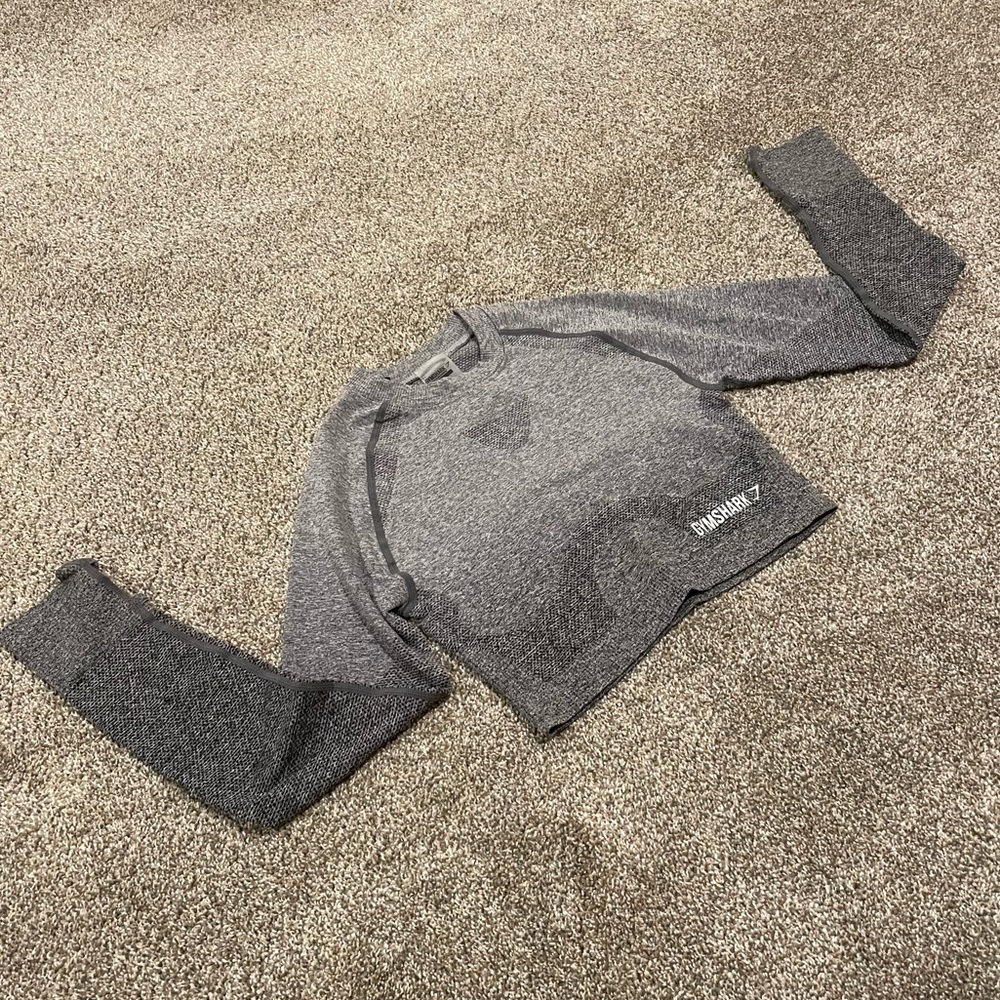 Vital Seamless Long Sleeve Crop - Gray Ombré